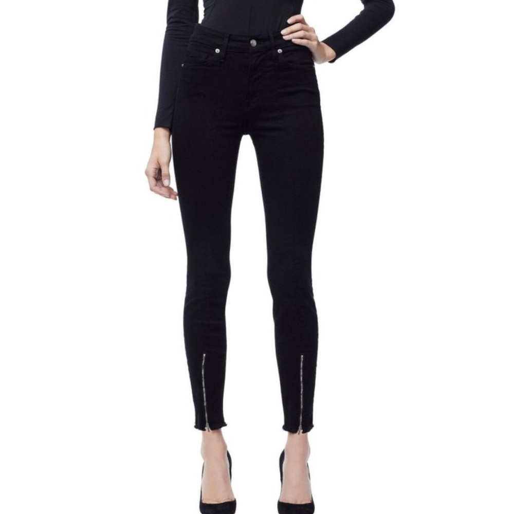 Good American Good Legs Front Zip Skinny Edgy Moto